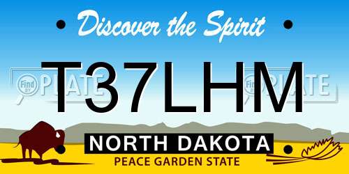 T37LHM North Dakota License Plate
