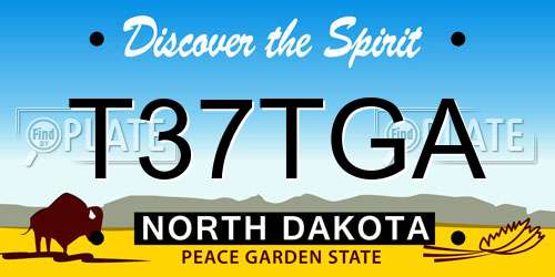 T37TGA North Dakota License Plate