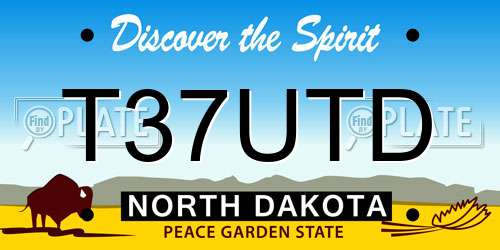 T37UTD North Dakota License Plate