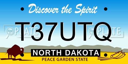 T37UTQ North Dakota License Plate