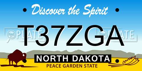 T37ZGA North Dakota License Plate