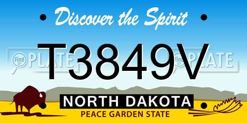 T3849V North Dakota License Plate