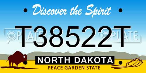 T38522T North Dakota License Plate