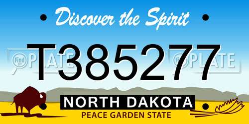 T385277 North Dakota License Plate