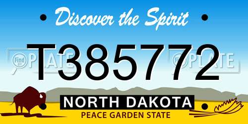 T385772 North Dakota License Plate