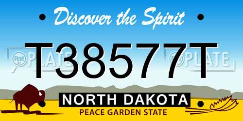 T38577T North Dakota License Plate