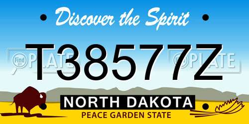 T38577Z North Dakota License Plate