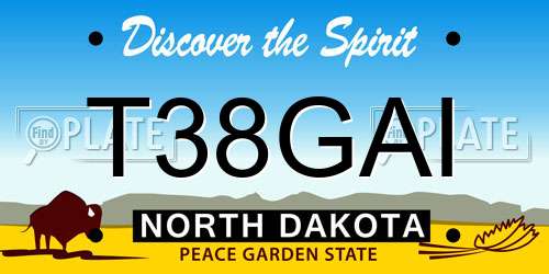 T38GAI North Dakota License Plate