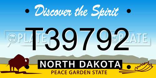 T39792 North Dakota License Plate