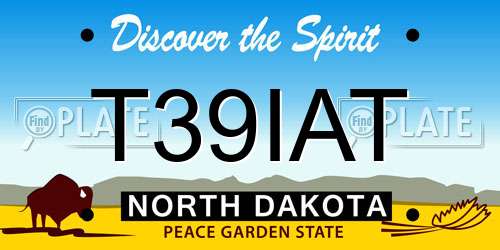 T39IAT North Dakota License Plate