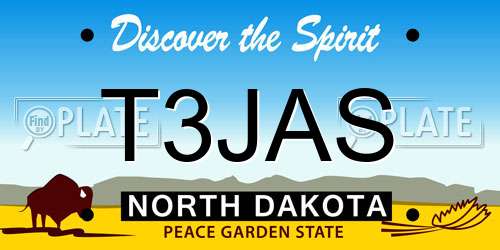 T3JAS North Dakota License Plate