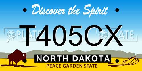 T405CX North Dakota License Plate