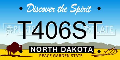 T406ST North Dakota License Plate