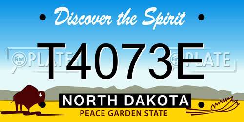 T4073E North Dakota License Plate