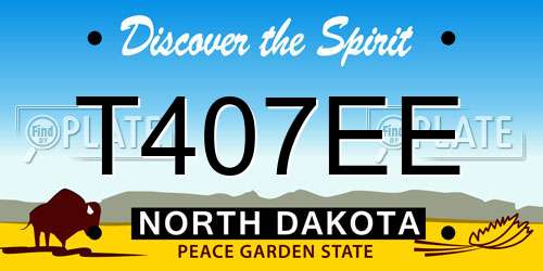 T407EE North Dakota License Plate