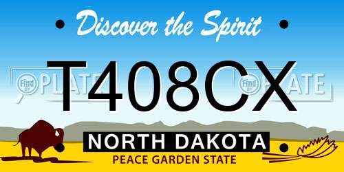 T408CX North Dakota License Plate
