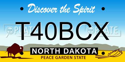 T40BCX North Dakota License Plate