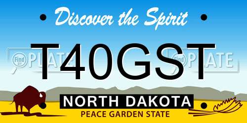 T40GST North Dakota License Plate