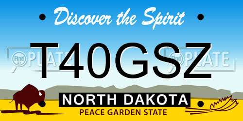 T40GSZ North Dakota License Plate