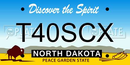 T40SCX North Dakota License Plate