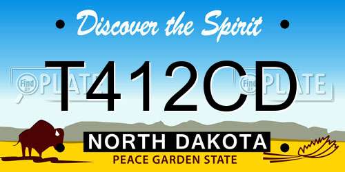 T412CD North Dakota License Plate