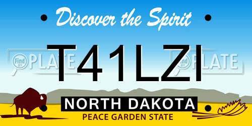 T41LZI North Dakota License Plate