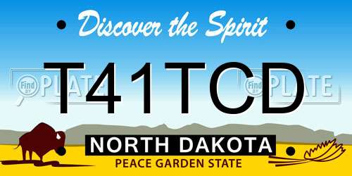 T41TCD North Dakota License Plate