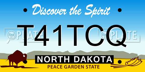 T41TCQ North Dakota License Plate