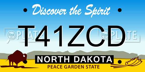T41ZCD North Dakota License Plate
