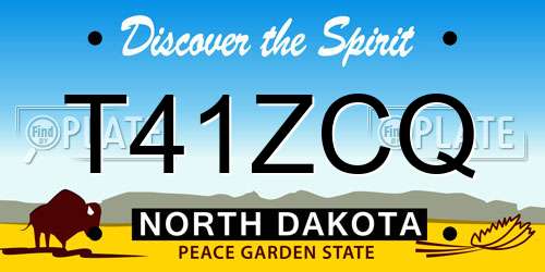 T41ZCQ North Dakota License Plate