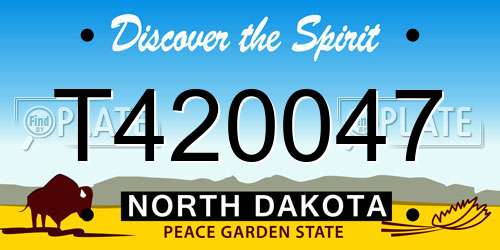 T420047 North Dakota License Plate