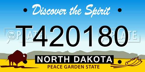 T420180 North Dakota License Plate
