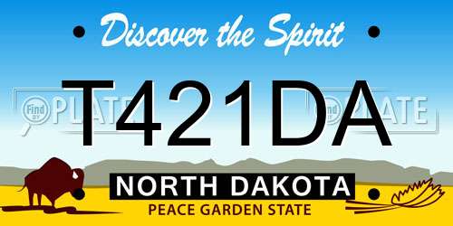 T421DA North Dakota License Plate