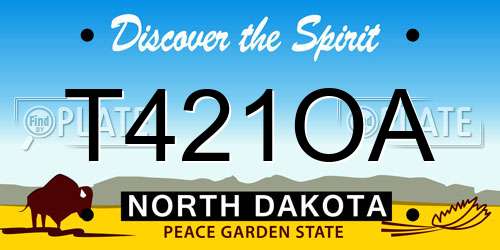 T421OA North Dakota License Plate