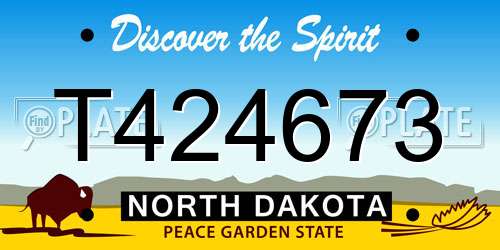 T424673 North Dakota License Plate