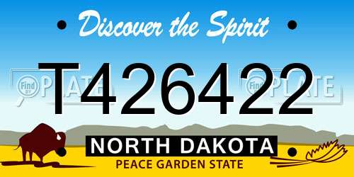 T426422 North Dakota License Plate