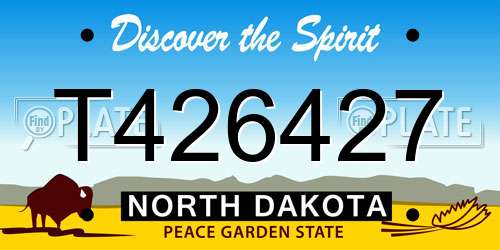 T426427 North Dakota License Plate