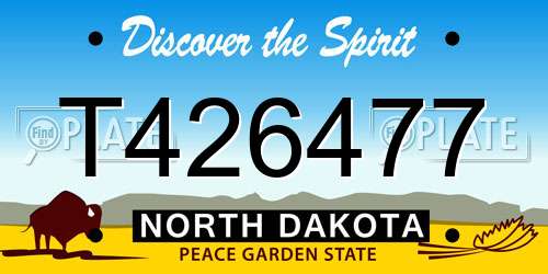 T426477 North Dakota License Plate