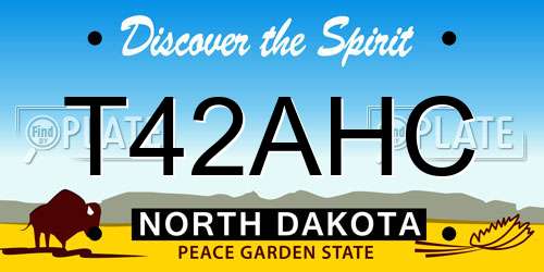 T42AHC North Dakota License Plate