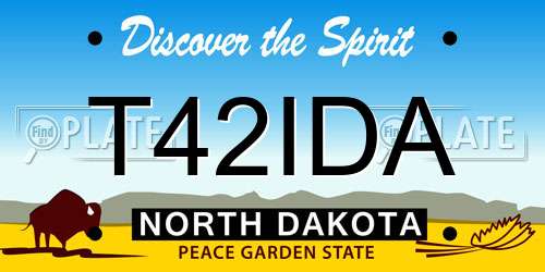 T42IDA North Dakota License Plate