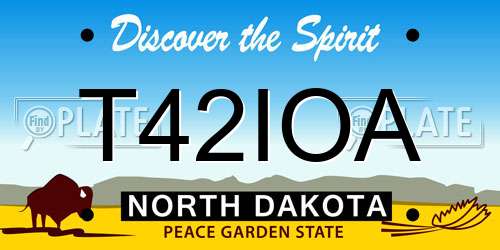 T42IOA North Dakota License Plate