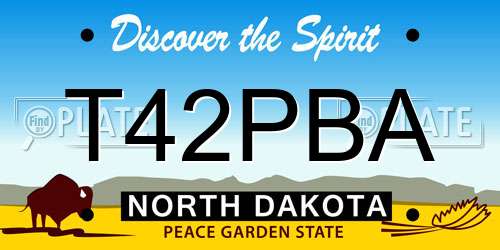 T42PBA North Dakota License Plate