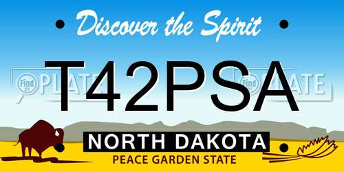 T42PSA North Dakota License Plate