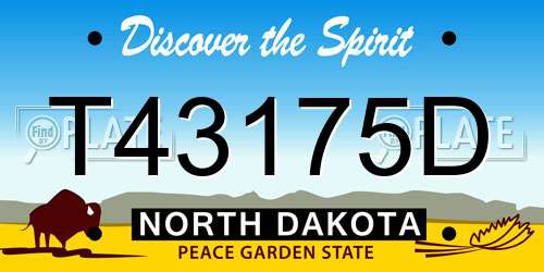 T43175D North Dakota License Plate