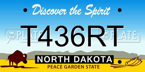 T436RT North Dakota License Plate