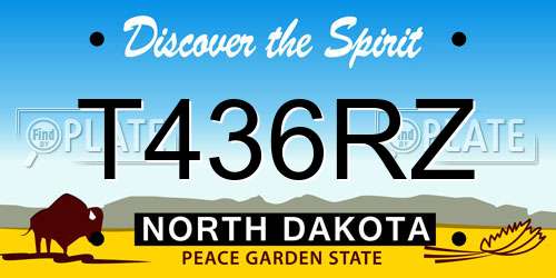 T436RZ North Dakota License Plate