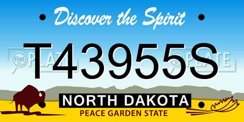 T43955S North Dakota License Plate