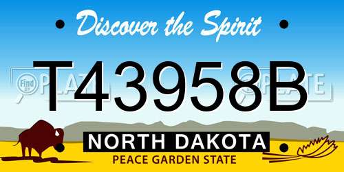 T43958B North Dakota License Plate