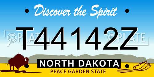 T44142Z North Dakota License Plate