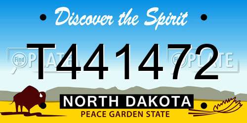 T441472 North Dakota License Plate